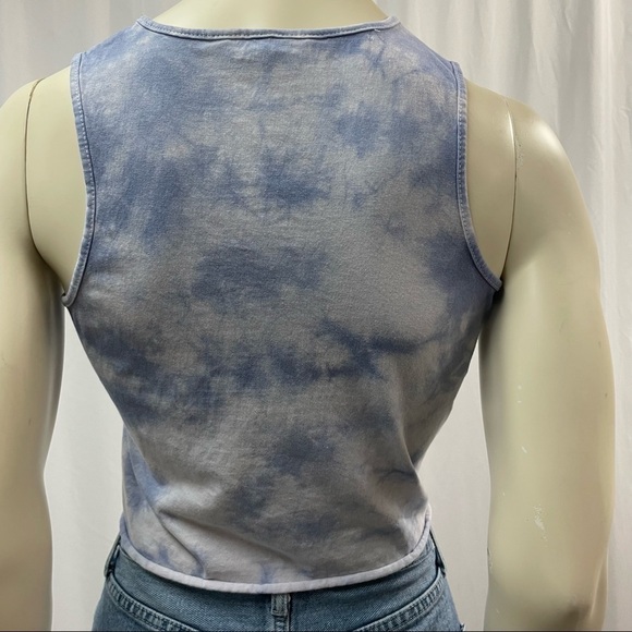 Bluenotes Tie Dye Crop Tie Front Tank Top Size Small - Picture 2 of 5